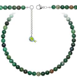 Collier en fuchsite verte - Perles rondes 8 mm - 60 cm
