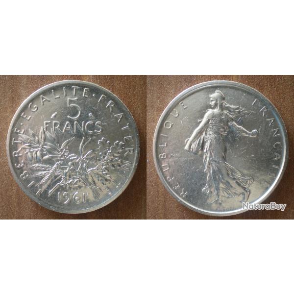 France 5 Francs 1961 Semeuse Franc Argent Frcs Frs Frc