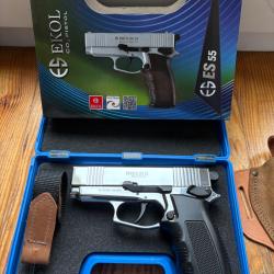 Pistolet Ekol ES55 chrome 4,5 mm BB (177) co2