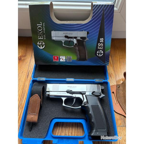 Pistolet Ekol ES55 chrome 4,5 mm BB (177) co2