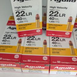 Munitions AGUILA cal.22lr super extra pleine haute vitesse cuivre 40gr par 500