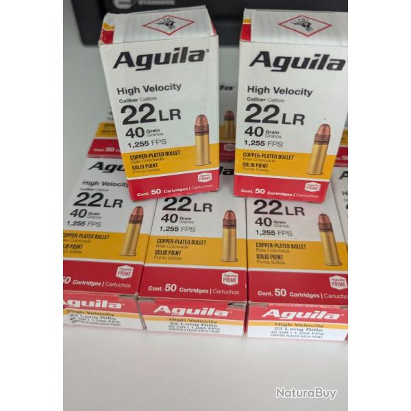 Munitions AGUILA cal.22lr super extra pleine haute vitesse cuivre 40gr par 500