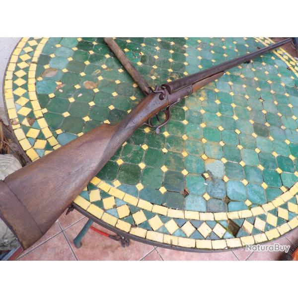 fusil chasse class� D canon St Etienne cal 16 fente linguet ressorts chiens HS crosse TB percu ferme