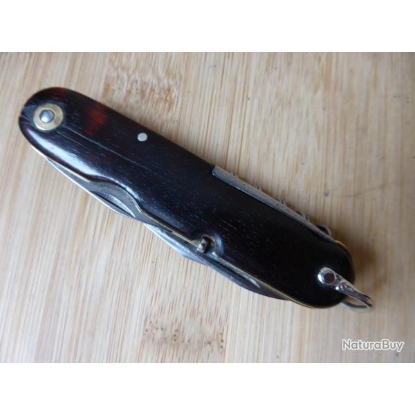 Ancien couteau pliant vintage V�ritable BARGEON 6 pi�ces Bois Amourette FRANCE