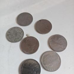 lot de 6 pi&egrave;ces 100 lire1x1964 1x1966, 2x1978 , 1x 1989,  1x1980