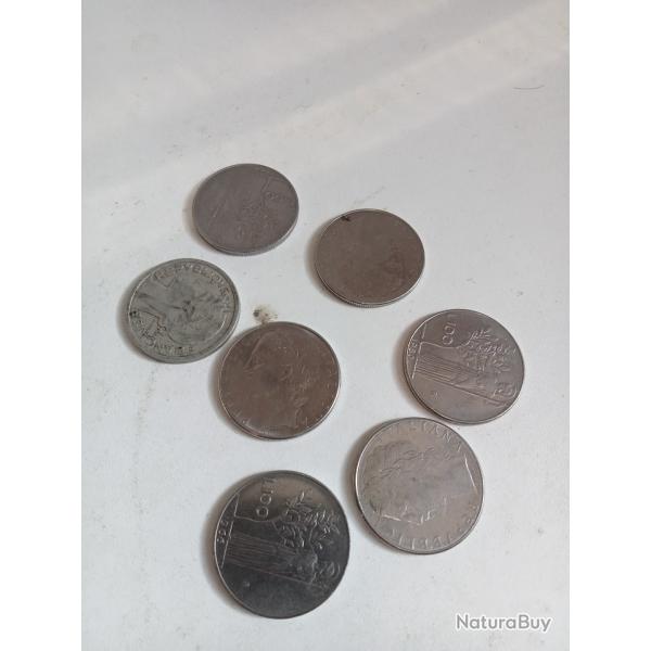 lot de 6 pi�ces 100 lire1x1964 1x1966, 2x1978 , 1x 1989,  1x1980