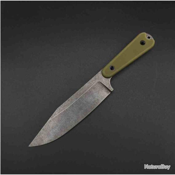 Couteau Station IX La B�te Lame Acier 1095HC Black Manche Micarta Black Housse Kydex STN011