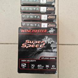 Lot de 10 bo&icirc;tes Munitions winchester super speed plomb de 6.
