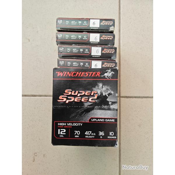 Lot de 10 bo�tes Munitions winchester super speed plomb de 6.