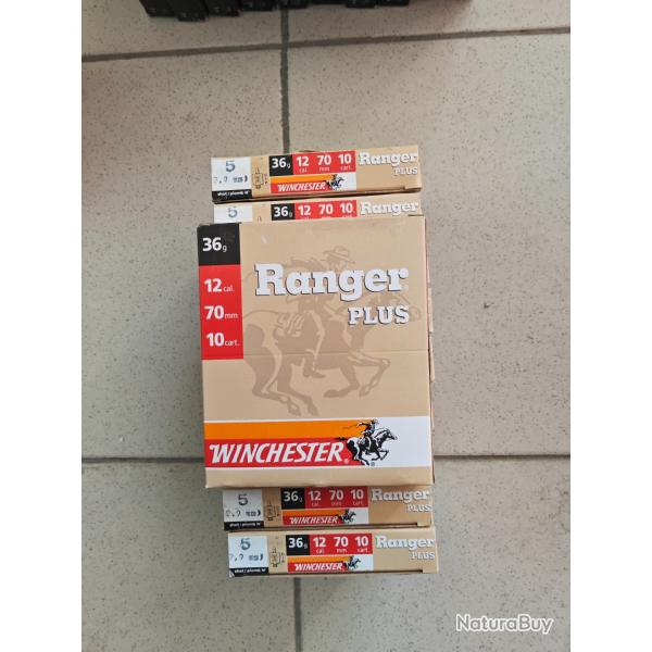 Lot de 10 bo�tes Munitions winchester ranger plomb de 5