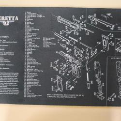 Tapis de d&eacute;montage et de nettoyage BERETTA 92 F + &eacute;couvillon