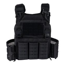 Gilet porte-plaques tactique noir Cordura 500D