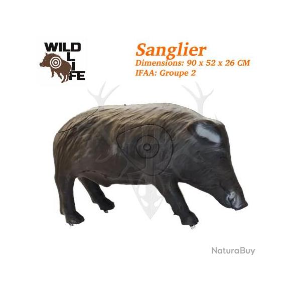 WILD LIFE Sanglier 3D Cible Tir � l'Arc - Groupe 2 - 52�90�26 cm