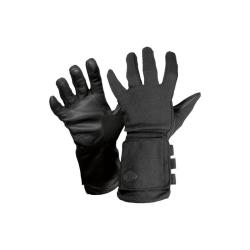 Gants longs &agrave; fen&ecirc;tre en cuir Vega OG39 noir
