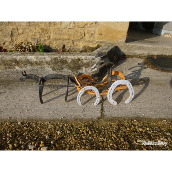 Sculpture en fer � cheval attelage artisanale