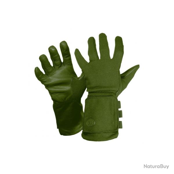 Gants longs � fen�tre en cuir Vega OG39 vert OD