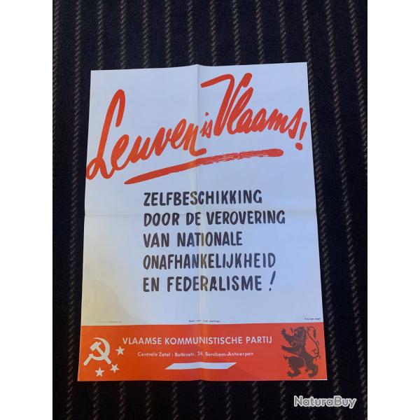 Belle affiche du Parti Communiste Flamand . Ann�es 70 je pense .