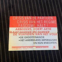 Belle affiche ancienne du Parti Communiste Flamand .