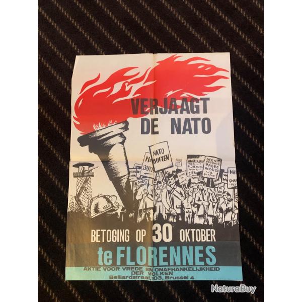 Belle affiche Anti Otan . Manifestation. Belgique.