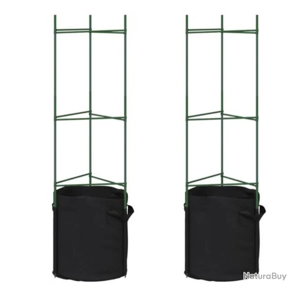 Cage tomates acier PP 116 cm avec sac plantes soutien ajustable