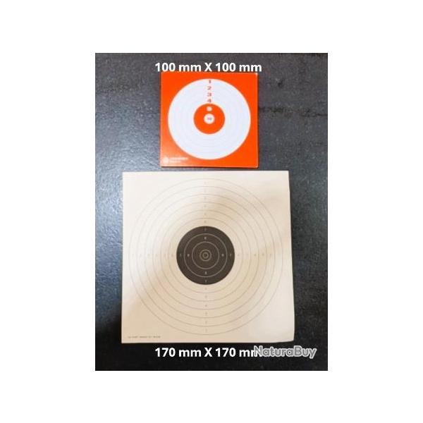 20 CIBLES CARTON / 10 CIBLES CARTON 170X170mm + 10 CIBLES CARTON 100X100mm