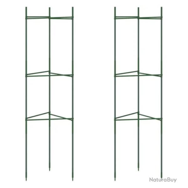 Cage tomates acier PP vert 116 cm support plantes ajustable