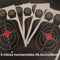 CIBLES HUMANOIDES PAPIER GLACE RESISTANT 455X300 PAR 5 PIECES