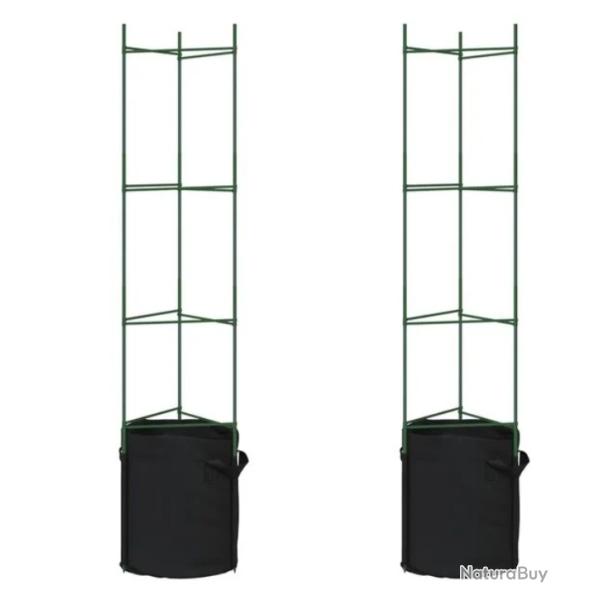 Cage tomates acier PP vert 154 cm avec sac plantes soutien ajustable