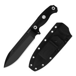 Couteau Survie Bushcraft Kizer Drop Bear Fix 7 Lame Acier 1095 Manche Black G10 Etui Kydex KI1103A2