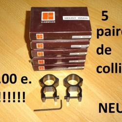 LOT 5 paires de colliers 25.4/21mm NEUFS KASSNAR &agrave; 39.00 Euros !!!! - VENDU PAR JEPERCUTE (b12728)