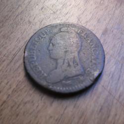 monnaie UN d&eacute;cime l'an 3 A