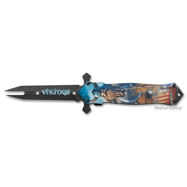 Couteau pliant Vikings lame Fourchette  de 9 cm
