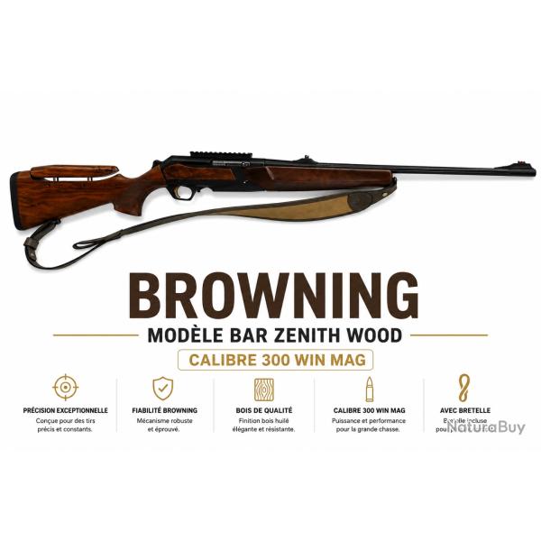 BROWNING BAR ZENITH WOOD Cal. 300 WM