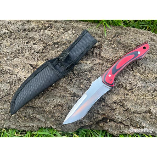 Couteau fixe rouge fulltang 440 - 22 cm