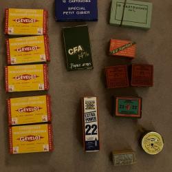 Lot de collection : munitions anciennes (G&eacute;velot, Cartoucherie Fran&ccedil;aise), Cibles Plateaux Ball Trap