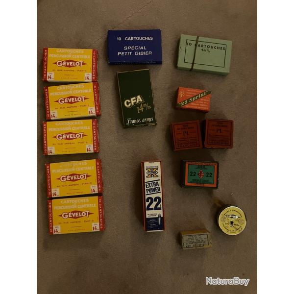 Lot de collection : munitions anciennes (G�velot, Cartoucherie Fran�aise), Cibles Plateaux Ball Trap