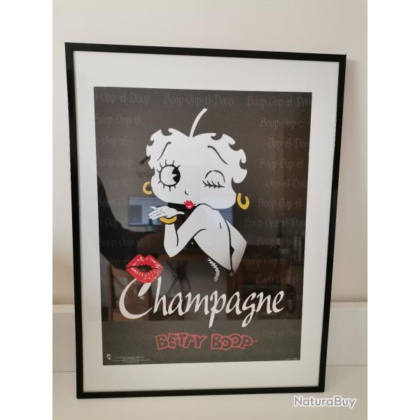 Affiche verticale Betty Boop Champagne encadr�e