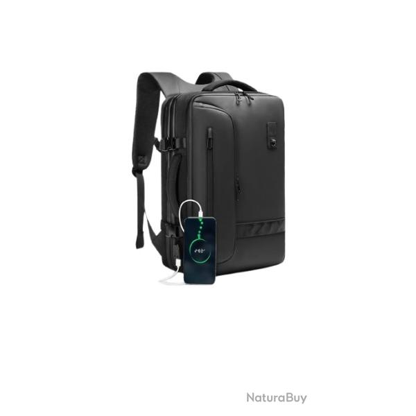 Sac � Dos de Voyage Sous Vide avec Pompe - Extensible 40L - Ordinateur 16" USB Etanche