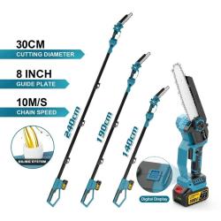 Tronconneuse Telescopique Sans Fil PRO 8", Modele: 2 Batteries