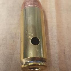 1 cartouche inerte de calibre 50 AE &agrave; balle demie blind&eacute;e &agrave; pointe creuse