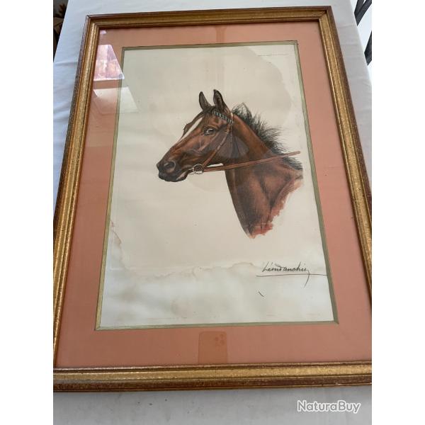 litho t�te de cheval de L�on Danchin