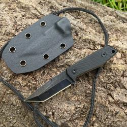 Couteau compact tanto D2 � full tang avec &eacute;tui kydex