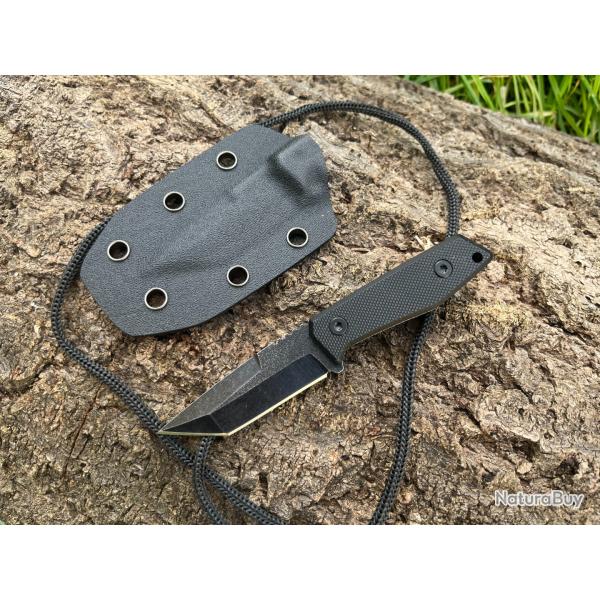 Couteau compact tanto D2 � full tang avec �tui kydex