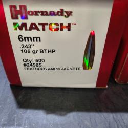 HORNADY MATCH 6mm 243 105gr