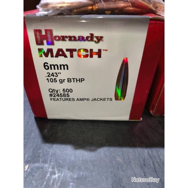 HORNADY MATCH 6mm 243 105gr