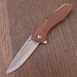 Couteau Pliant Black Ice - Lame Acier 3Cr13 - Manche en Bois Classique