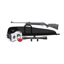 Pack carabine &agrave; plombs UX R-Force One 4,5 mm 19,9 J + Lunette 4x32 + Plombs - Cibles - Fourreau