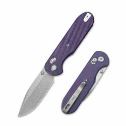 Couteau Pliant Geo Knife Ethereal Cutter Lame Acier M390 SW Manche Purple G10 Axis Lock GEO2402L
