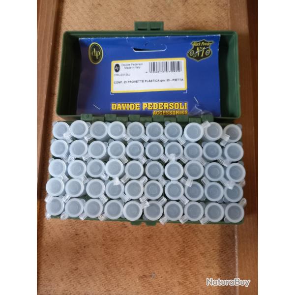 Lot de 50 �prouvettes pietta poudre noire marque pedersoli.