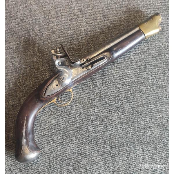 Grand pistolet � silex marquage 1810 et poin�on lion de la Compagnie des Indes